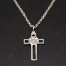 Load image into Gallery viewer, Basketball Cross Necklace