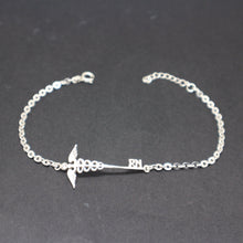 Load image into Gallery viewer, Silver Nurse Caduceus Key Bracelet