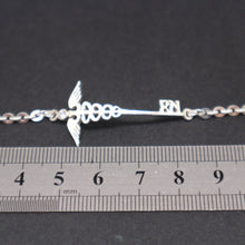 Load image into Gallery viewer, Silver Nurse Caduceus Key Bracelet