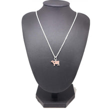 Load image into Gallery viewer, Silver Cow and Heart Necklace Pendant