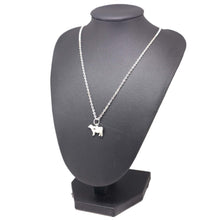 Load image into Gallery viewer, Silver Cow and Heart Necklace Pendant