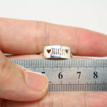 Load image into Gallery viewer, Silver Jeep and Heart Ring