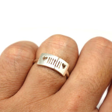 Load image into Gallery viewer, Silver Jeep and Heart Ring