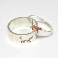 Load image into Gallery viewer, Cat Couple Promise Rings Set
