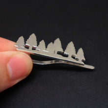 Load image into Gallery viewer, Silver Pine Tree Forest Tie Clip