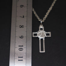 Load image into Gallery viewer, Basketball Cross Necklace