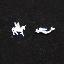 Load image into Gallery viewer, Silver Mermaid Unicorn Stud Earring
