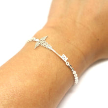 Load image into Gallery viewer, Silver Nurse Caduceus Key Bracelet