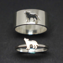 Load image into Gallery viewer, Wolf Couple Set Promise Ring
