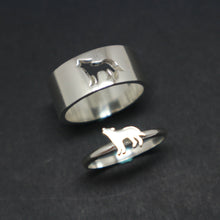 Load image into Gallery viewer, Wolf Couple Set Promise Ring