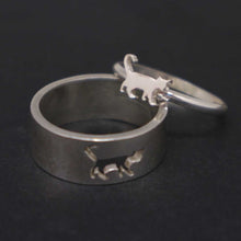 Load image into Gallery viewer, Cat Couple Promise Rings Set
