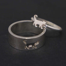 Load image into Gallery viewer, Cat Couple Promise Rings Set