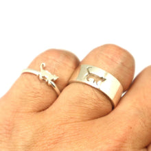 Load image into Gallery viewer, Cat Couple Promise Rings Set
