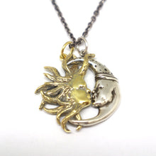 Load image into Gallery viewer, Sun and Moon Kissing Couple Necklaces