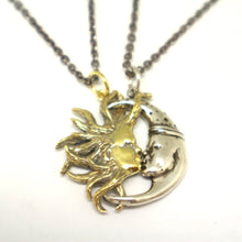 Load image into Gallery viewer, Sun and Moon Kissing Couple Necklaces