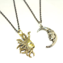 Load image into Gallery viewer, Sun and Moon Kissing Couple Necklaces