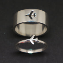 Load image into Gallery viewer, Plane Couple Promise Ring Set
