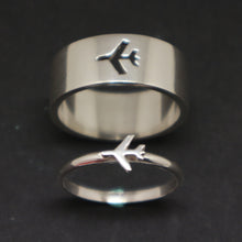 Load image into Gallery viewer, Plane Couple Promise Ring Set