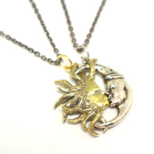 Load image into Gallery viewer, Sun and Moon Kissing Couple Necklaces