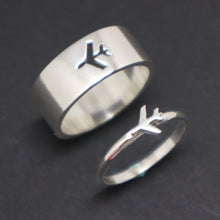 Load image into Gallery viewer, Plane Couple Promise Ring Set