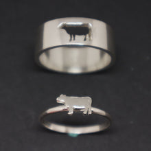 Load image into Gallery viewer, Cow Couple Set Promise Ring
