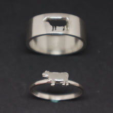 Load image into Gallery viewer, Cow Couple Set Promise Ring
