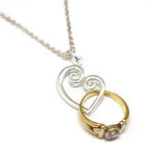 Load image into Gallery viewer, Spiral Heart Ring Holder Necklace