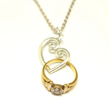 Load image into Gallery viewer, Spiral Heart Ring Holder Necklace