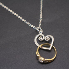 Load image into Gallery viewer, Spiral Heart Ring Holder Necklace