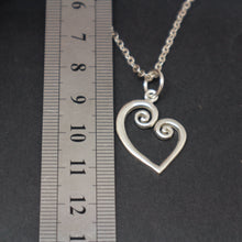 Load image into Gallery viewer, Spiral Heart Ring Holder Necklace