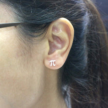 Load image into Gallery viewer, Silver PI Earrings