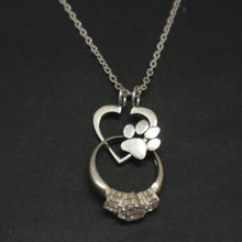 Load image into Gallery viewer, Paw Print Ring Holder Necklace