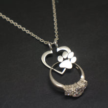 Load image into Gallery viewer, Paw Print Ring Holder Necklace