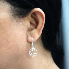 Load image into Gallery viewer, Silver Volleyball Earring