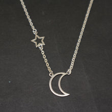 Load image into Gallery viewer, Crescent Moon and Star Chain Necklace
