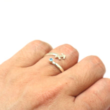 Load image into Gallery viewer, Silver Zodiac Ring with Birthstone