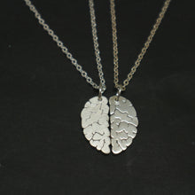 Load image into Gallery viewer, Silver Brain Neuroscience Couple Necklace for Neurologist