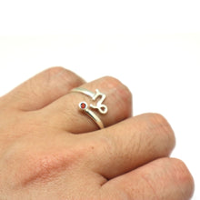 Load image into Gallery viewer, Silver Zodiac Ring with Birthstone