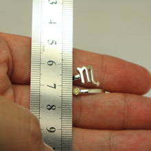 Load image into Gallery viewer, Silver Zodiac Ring with Birthstone