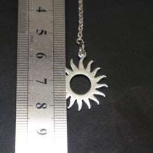 Load image into Gallery viewer, Crescent Moon Sun Lariat Y Necklace
