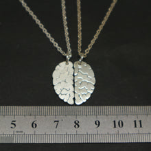 Load image into Gallery viewer, Silver Brain Neuroscience Couple Necklace for Neurologist