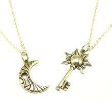 Load image into Gallery viewer, Bohemian Moon Sun Key Couple Necklace