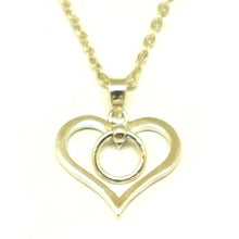 Load image into Gallery viewer, Silver Ring of O Heart Necklace Pendant