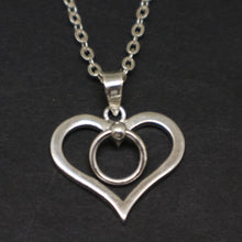 Load image into Gallery viewer, Silver Ring of O Heart Necklace Pendant