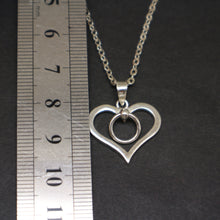 Load image into Gallery viewer, Silver Ring of O Heart Necklace Pendant