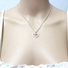Load image into Gallery viewer, Silver Ring of O Heart Necklace Pendant