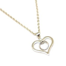 Load image into Gallery viewer, Silver Ring of O Heart Necklace Pendant
