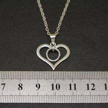 Load image into Gallery viewer, Silver Ring of O Heart Necklace Pendant