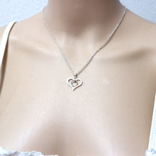 Load image into Gallery viewer, Silver Ring of O Heart Necklace Pendant