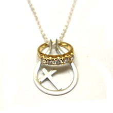 Load image into Gallery viewer, Silver Cross Ring Holder Necklace